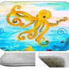 Yellow Octopus Deco Plush Bath Mat, 20"x15"