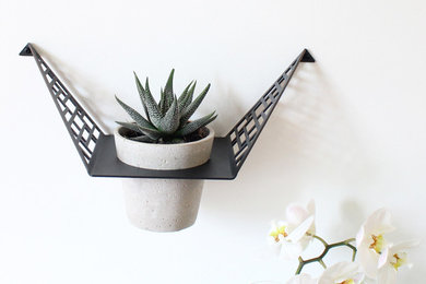Planteophænget Small square black gray