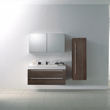 39" Obsidian Modern Bathroom Vanity shown in Grey Oak