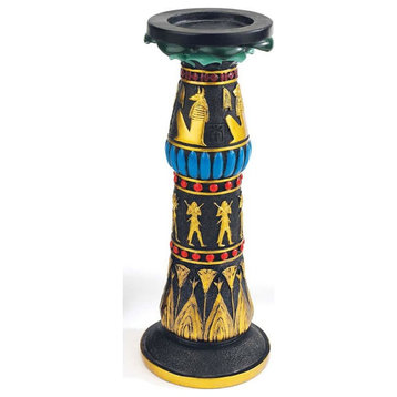 11" Classic Ancient Egyptian Altar Candlestick and Candle