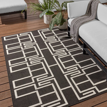 Vibe by Jaipur Living Odion Indoor/Outdoor Geometric Black/White Area Rug 8'X10'