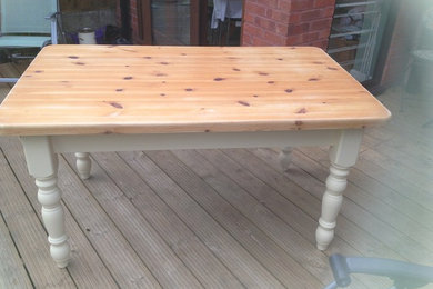 Upcycled kitchen and dining tables