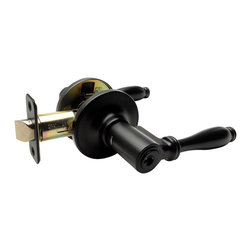 Designers Impressions - Villa Design Matte Black Door Lever, Keyed Entry (Exterior) - Door Levers
