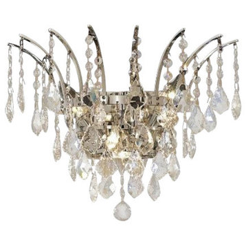 Elegant Victoria Wall Sconce, Chrome Finish With Royal Cut Crystal