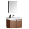 Vista 30" Teak Wall Hung Modern Bathroom Vanity, Faucet FFT9151CH