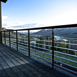 Modern Railing w/ integrated stainless hardware design - Outdoor Decor