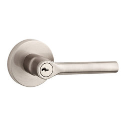 Baldwin - Entry Tube Lever on Contemporary Round Rose - Door Levers
