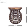 Quito Rattan Side/ End Table w/ Wood Top in Paloma Brown