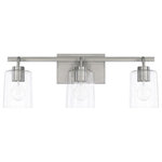 Capital Lighting - Greyson Three Light Vanity, Brushed Nickel - 3 light vanity with Brushed Nickel finish and clear seeded glass.