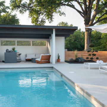 Leawood Modern Pool and Cabana