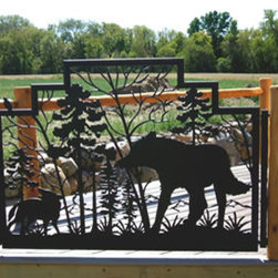 Custom Gate for Stairs with Eagle and Rabbitt - Home Fencing And Gates