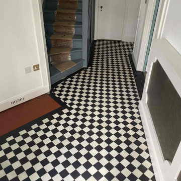 Repairing and cleaning a Victorian Tiled hallway in Highgate