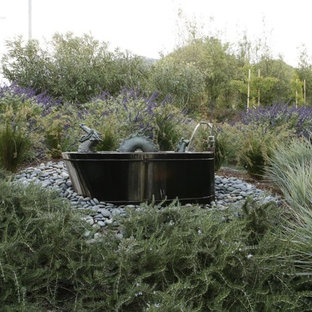 Eklektischer Garten mit Wasserspiel in San Luis Obispo