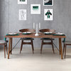Modrest Prospect Modern Gray Fabric and Walnut Dining Chair