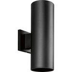 Progress - Progress Cylinder - Two light Wall mount, Black Finish - 5" non-metallic cylinder. Only non-corrosive hardware components used.  Wet location listed when used with P8799 top cover lens Warranty: 1 Year Warranty* Number of Bulbs: 2*Wattage: 75W* BulbType: BR-30* Bulb Included: No