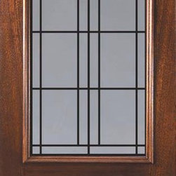 Pre-hung Single Door 80 Mahogany Cantania GBG Arch Lite GBG Glass - Front Doors
