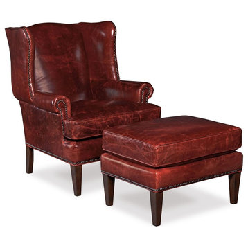 Hooker Furniture CC408-069 Blakely 31"W Traditional Bold Wing - Covington Red