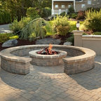 Outdoor Fire Pit with Paving Brick Patio - Traditional - Patio ...