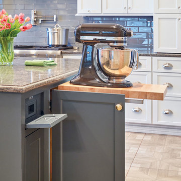 StarMark Cabinetry Traditional Kitchen in White and Gray