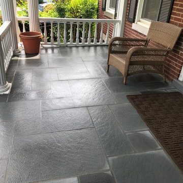 Thermal Blue Flagstone with Brick Step Risers in Columbia Heights, Washington DC