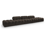 Meridian Furniture - Ames Boucle Fabric Modular Sofa, Brown, 4-Piece: 4 Armless Chair, 2 Ottoman - Introduce a touch of modern sophistication to your living area with the exquisite Ames Boucle Fabric Sectional. With plush brown boucle fabric and unique design, it will elevate the visual appeal of your living space. This elegant and captivating sectional can be mixed and matched with other pieces from the collection to create an endless array of stunning looks. So, get ready to transform your living area into an inviting and stylish haven with the Ames Boucle Fabric Sectional.