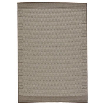 Vibe by Jaipur Living Poerava Indoor/ Outdoor Border Area Rug, Gray/Taupe, 2'x3'