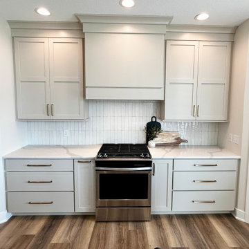 Accessible Beige Painted Kitchen with Birch Almond Accents
