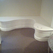 bench under stairs