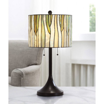 BAROSSA 25"H Tiffany Table Lamp, Green