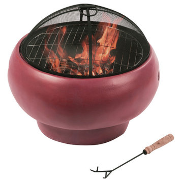 22"Round Concrete Wood Burning Fire Pit