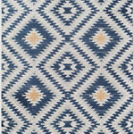 Rugs America - Rugs America Bodrum BR30C Tribal Moroccan Kilim Honey Area Rugs, 8'9"x12' - The Nocturne rug from CosmoLiving's Soleil collection is all about the allover deets: think a pretty, zigzag diamond print in deep blue, yellow, and gray, and a motif reminiscent of the desert hills of Morocco. More importantly, it's got longevity, thanks to a power loom construction and durable low pile made for your feet, plus more. This is totally one to get excited about.Features