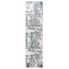 Surya Sunderland SUN-2300 2'7"x10'3" Rug, Navy/Aqua/Light Gray/White/Medium Gray