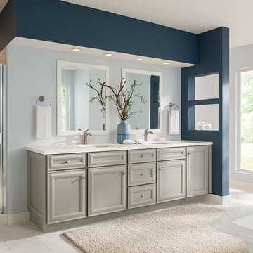 Soothing Gray Bathroom Cabinets