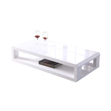 CASA 48" Modern Euro White lacquered High Gloss Coffee Table