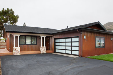 Inspiration for a mid-sized coastal one-story metal exterior home remodel in San Luis Obispo