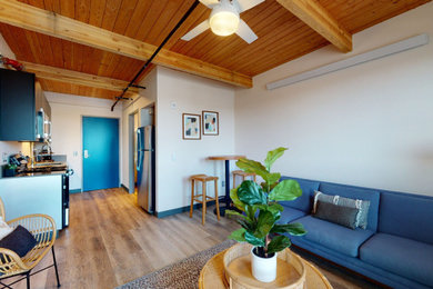Living room - modern living room idea in Portland