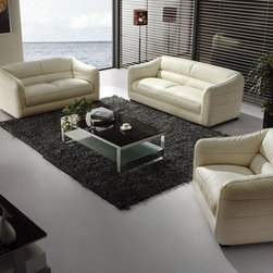 Modern Beige Leather Sofa Set - $2238.75 - Living Room Furniture Sets