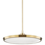 Hudson Valley Lighting - Hudson Valley Lighting 3621-AGB Draper, 1-Light Pendant Modern, 20. - Warranty -  ManufacturerDraper One Light Pen Aged Brass AlabasterUL: Suitable for damp locations Energy Star Qualified: n/a ADA Certified: n/a  *Number of Lights: 1-*Wattage:50w LED bulb(s) *Bulb Included:Yes *Bulb Type:LED *Finish Type:Aged Brass