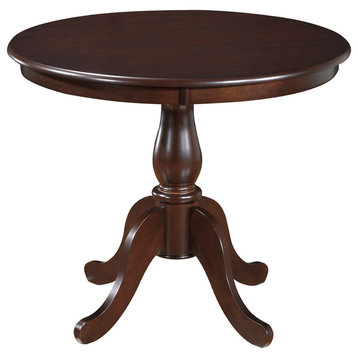 Bella 36" Round Pedestal Table, Espresso