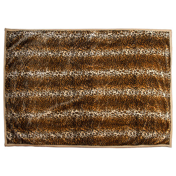 50"x70" Faux Fur Throw, Leopard