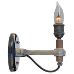 Railroadware - Gearhead Sconce Light, Candelabra Flame Bulb - Automotive decor made from motor parts. The perfect kitchen, man cave, restaurant or garage addition. This heavy duty piece by Railroadware adds an industrial rustic look with motor city roots. (wall mounted facing up or down)