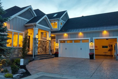 Arts and crafts home design photo in Salt Lake City
