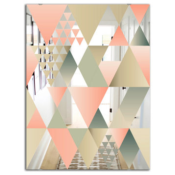 Designart Tropical Mood Pink 1 Midcentury Modern Accent Mirror, 28x40