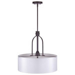 Forte - Forte 2738-03-32 Tama, 3 Light Drum Pendant, Bronze/Dark Brown - The Tama stem hung drum pendant comes in antique bTama 3 Light Drum Pe Antique Bronze White *UL Approved: YES Energy Star Qualified: n/a ADA Certified: n/a  *Number of Lights: 3-*Wattage:75w Medium Base bulb(s) *Bulb Included:No *Bulb Type:Medium Base *Finish Type:Antique Bronze