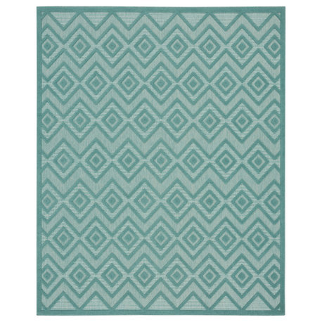 Nourison Versatile 9' x 12' Aqua/Teal Modern Area Rug