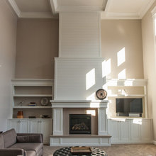 beach house fireplace