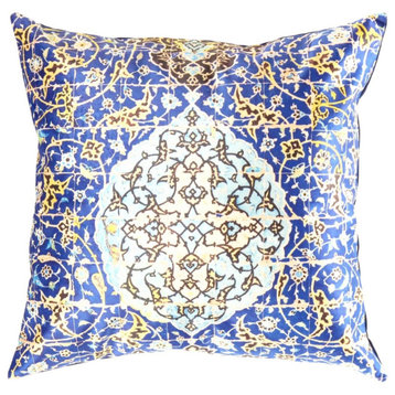 Persian Tile Velvet Pillow 20''x20''