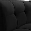 Limitless Velvet Upholstered 2-Piece Modular Sectional, Black
