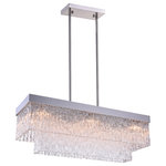 CWI Lighting - Carlotta 8 Light Island Chandelier With Chrome Finish - It's easy for the Carlotta 8 Light Chandelier to blend in with almost any kind of decor. This chic rectangular island/pool table light fixture measures 35 inches wide and features a chrome-finished metal frame. Eight candelabra bulbs will a shine clean, clear, bright light over your dining table or kitchen island.  Feel confident with your purchase and rest assured. This fixture comes with a one year warranty against manufacturers defects to give you peace of mind that your product will be in perfect condition.