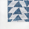 Andratx Modern Tribal Geometric Indoor/Outdoor, Blue, Ivory, 8x10